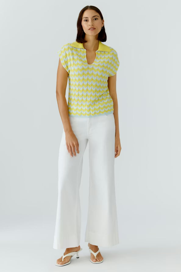 Oui V-Neck Stripe 97550