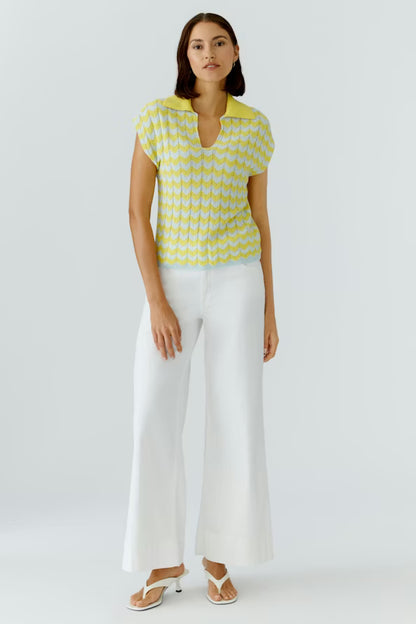 Oui V-Neck Stripe 97550
