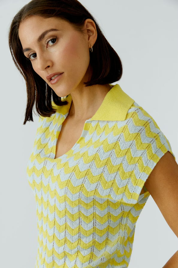 Oui V-Neck Stripe 97550