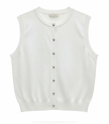 Malissa J Knitted Tank Top White