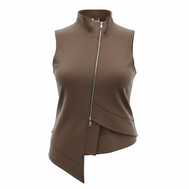 Malissa J Asymmetrical Jacket Brown