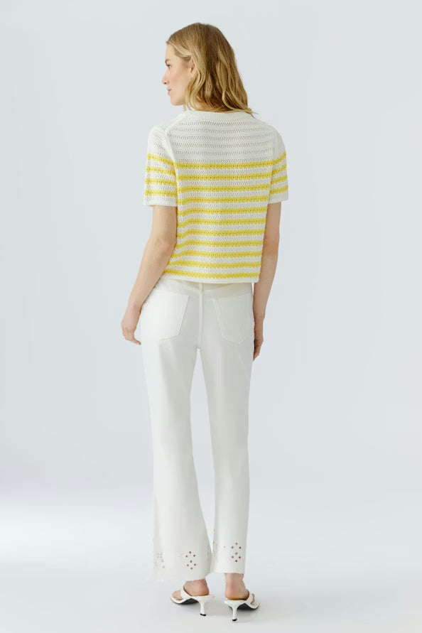 Oui Stripe Short Sleeve Pullover 97435