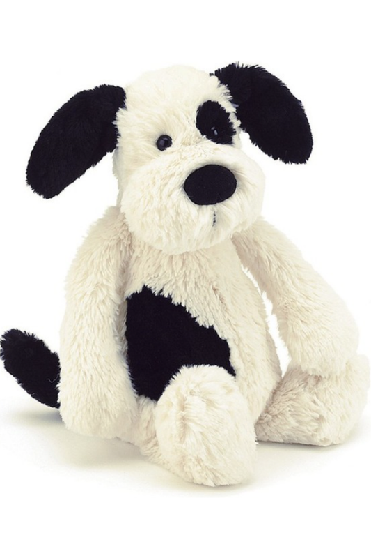 Jellycat Original Bashful Black and Cream Puppy
